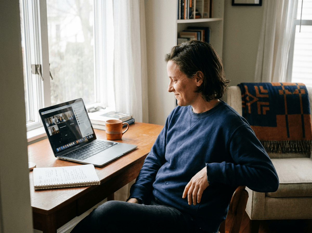 Laptop üzerinden online İSG eğitimi alan katılımcı